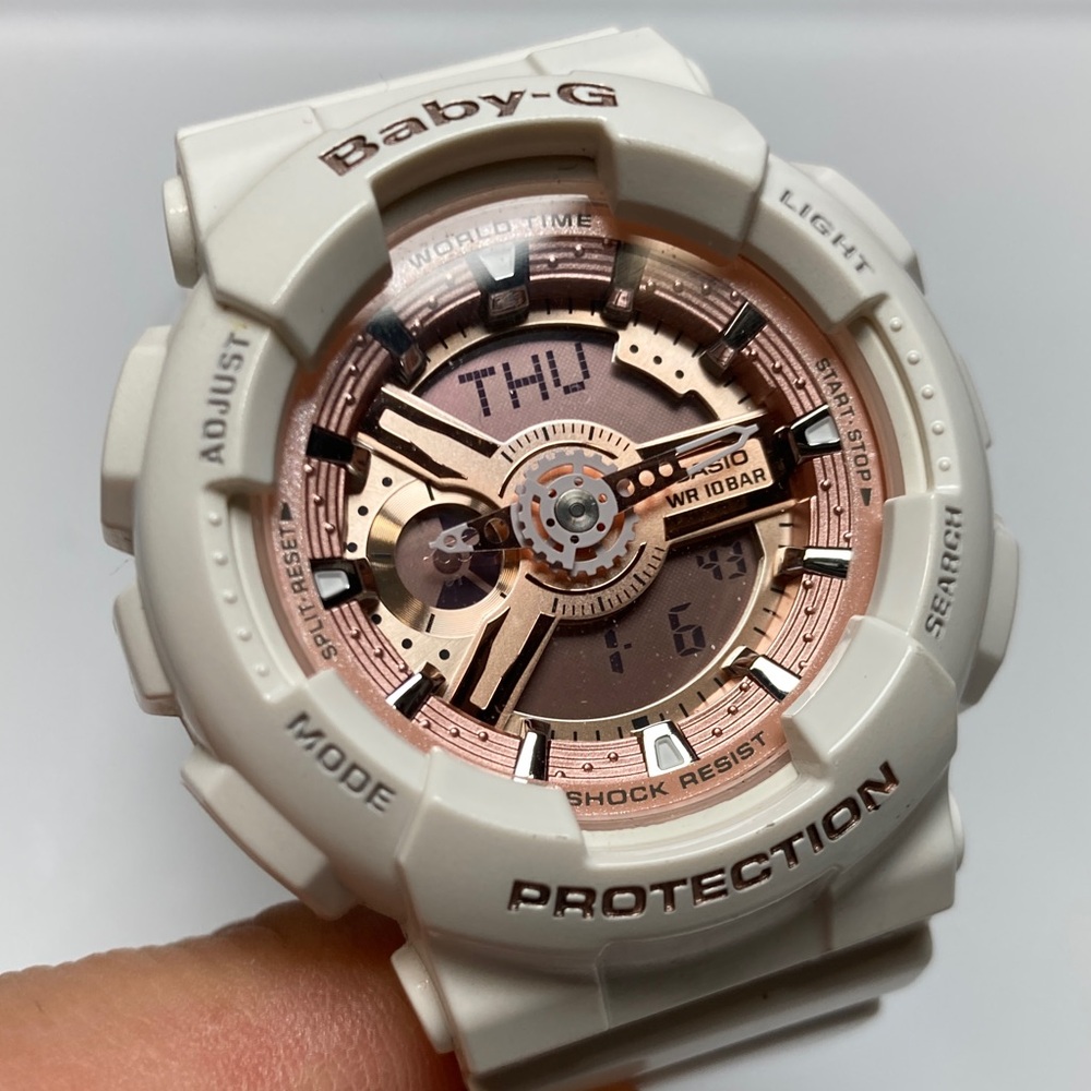 Casio Baby G, BA-110, off white, new battery